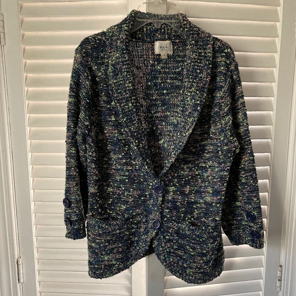 Marled blazer -style cardigan size M
